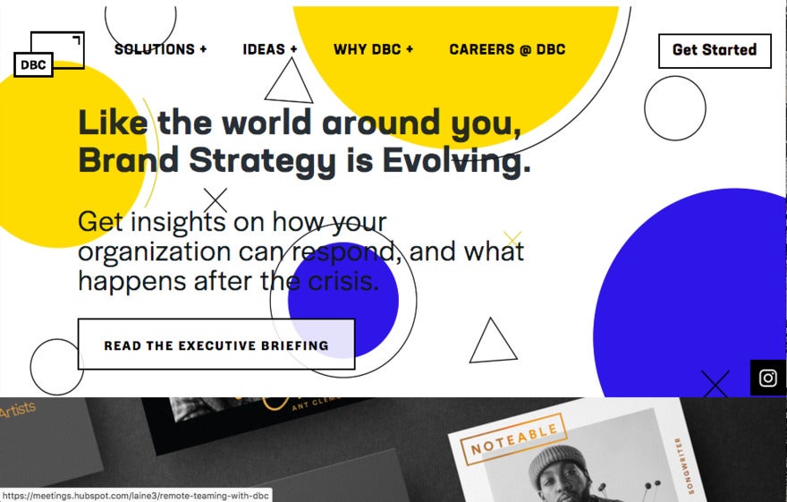 DBC website homepage inviting visitors to learn more about the company
