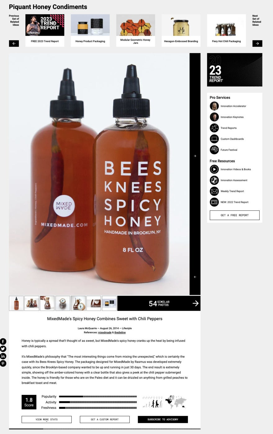 MixedMade's Bees Knees Spicey Honey product page