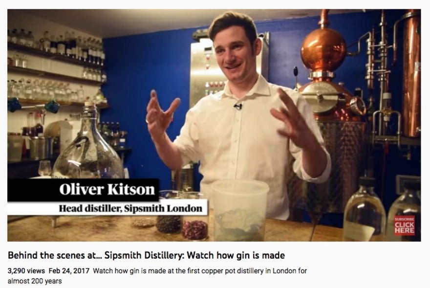 sipsmith distillery video marketing example