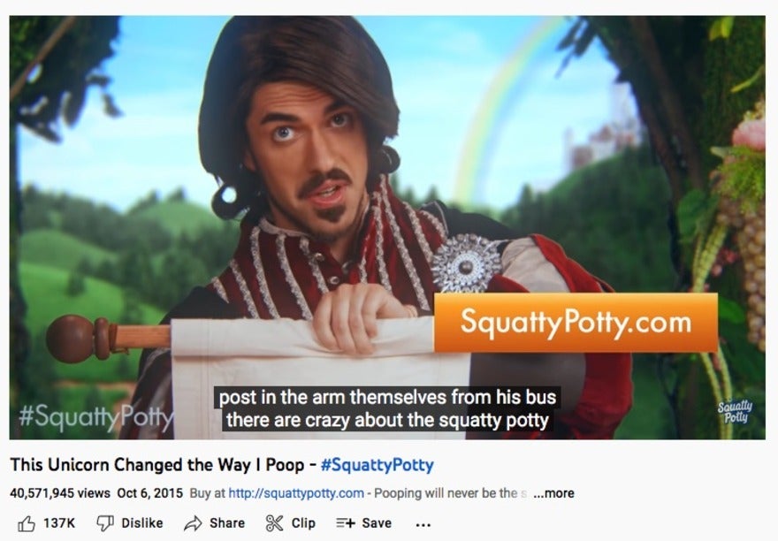 squatty potty video marketing example