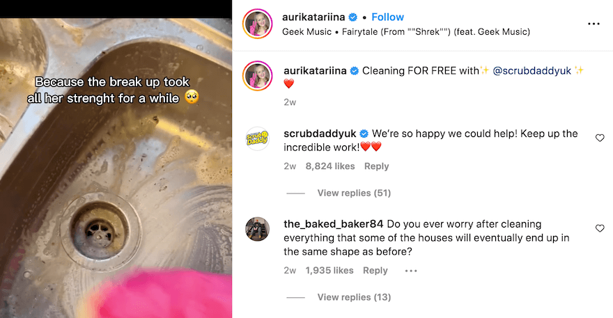 @aurikatariina Instagram with image of cleaning product on a sink