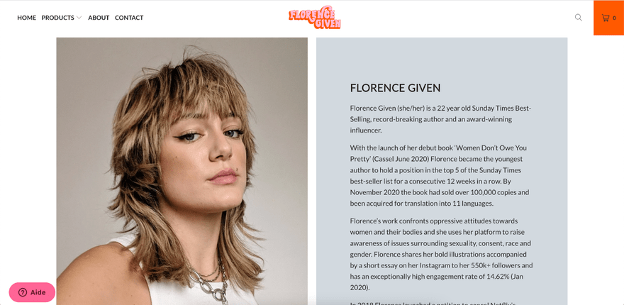 about us page example florence given