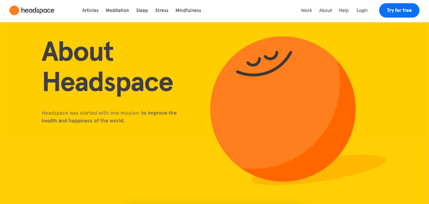 about us page examples headspace