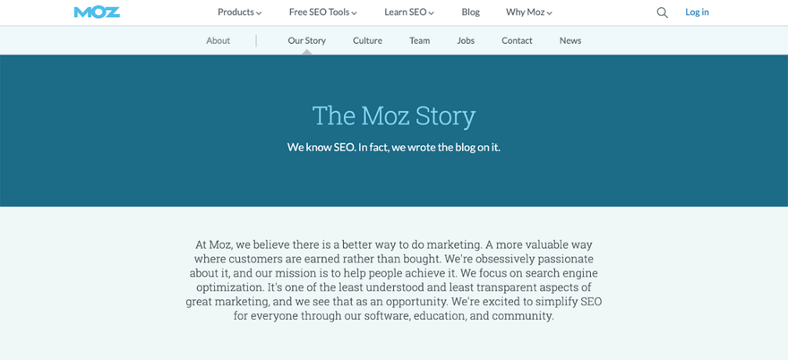 about us page examples moz