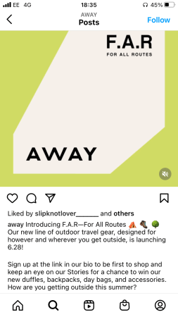 away instagram caption example