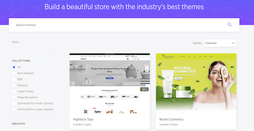 BigCommerce themes screenshot