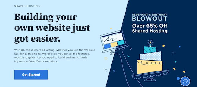 Bluehost hosting screenshot example