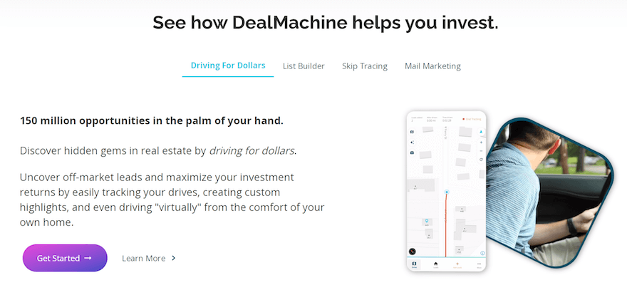 Deal Machine real estate investor website screenshot 2