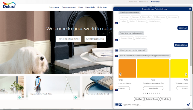 dulux - a conversational commerce example