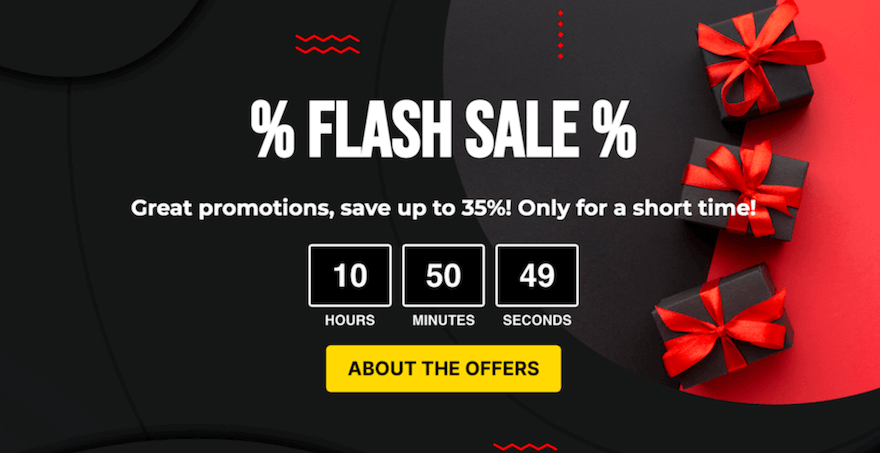 Flash sale countdown timer