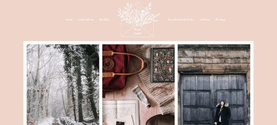 From Roses homepage uses tall graphics with beautiful photography.