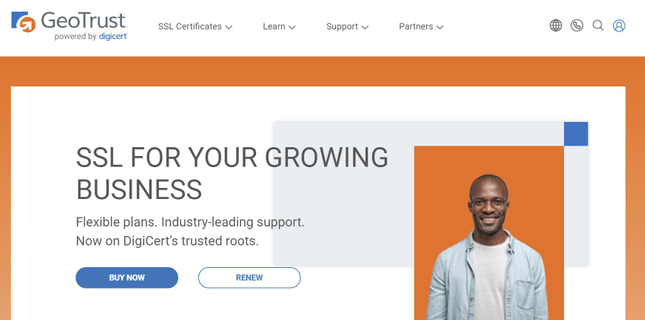 GeoTrust SSL website homepage
