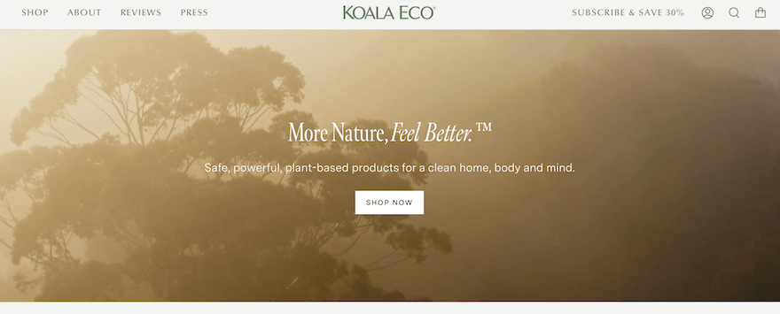 Koala Eco eco-friendly products screenshot