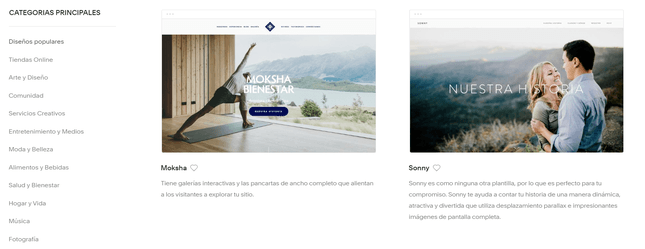 las plantillas de squarespace