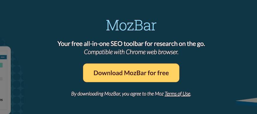 Moz Toolbar yellow download button against dark background