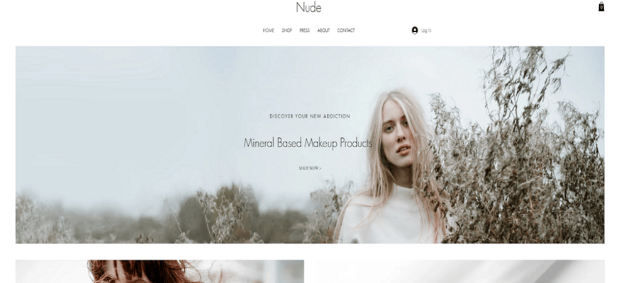 wix nude makeup store template