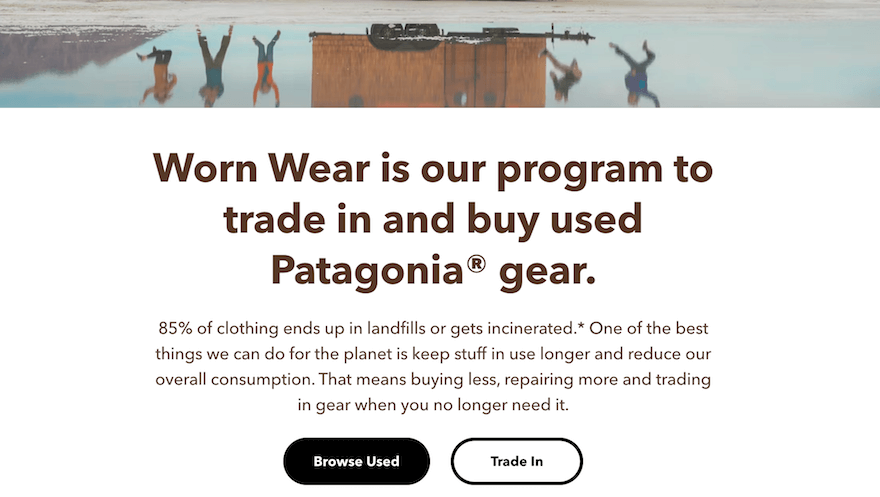 Patagonia Worn Wear ethical marketing screenshot