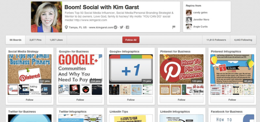 Example of how to promote a blog on Pinterest