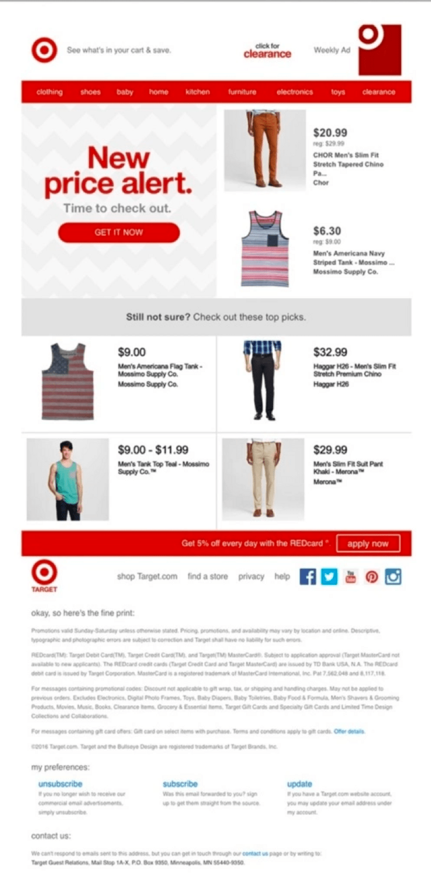 target abandoned cart email