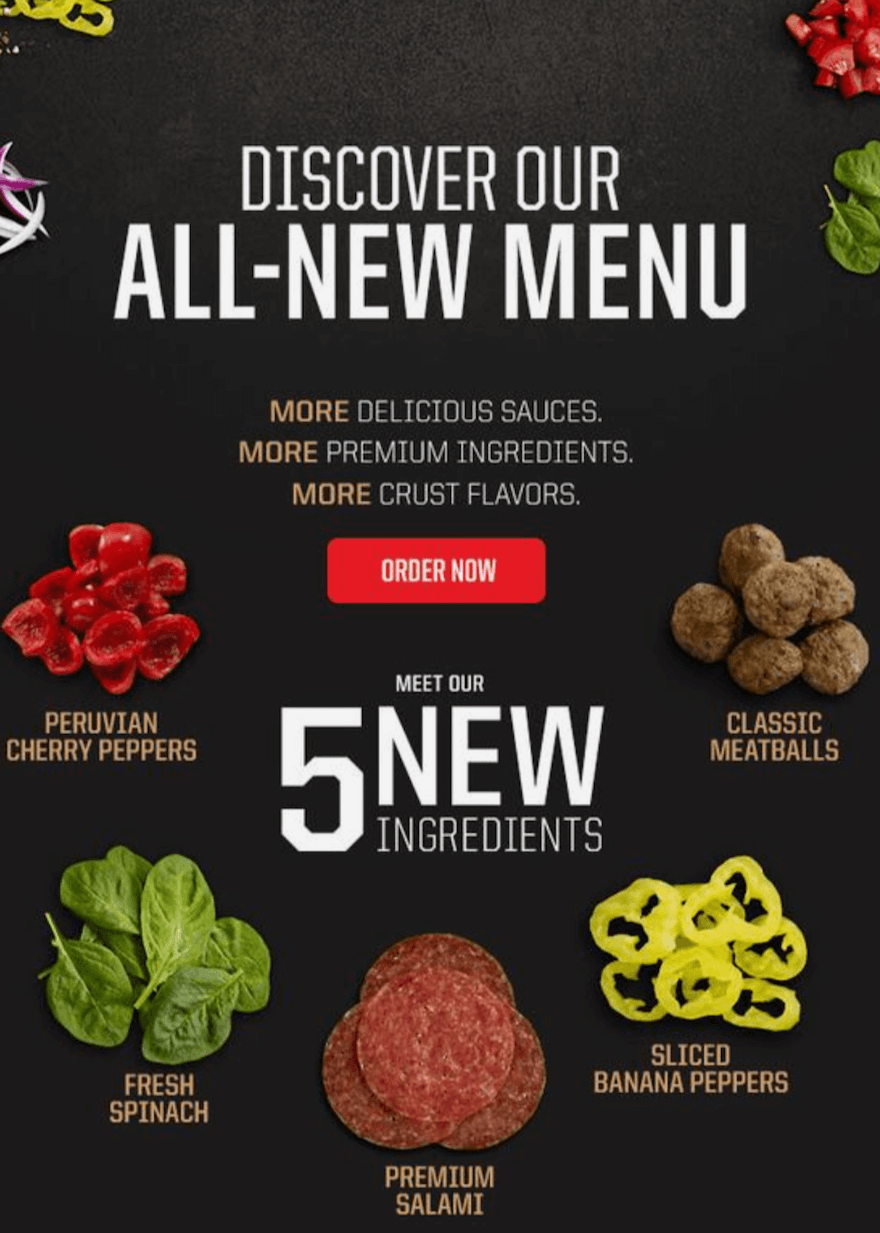 Pizza Hut restaurant newsletter example