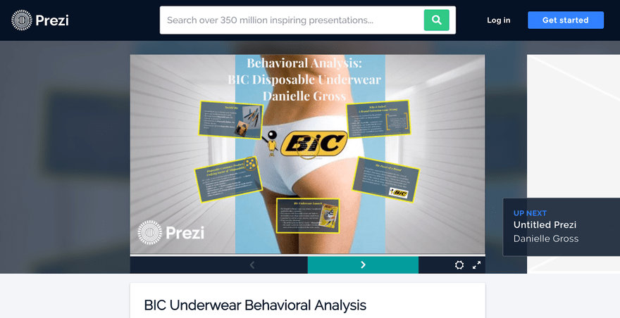 Prezi behavioral analysis bic brand disposable underwear