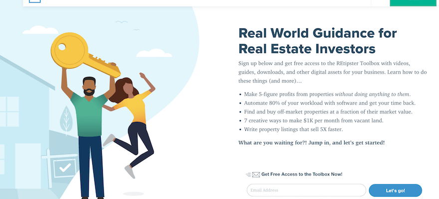 REtipster real estate investor website screenshot 2