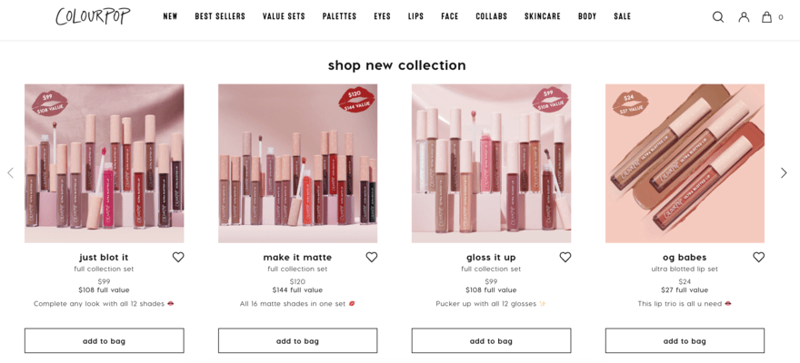 Color Pop Cosmetics Website