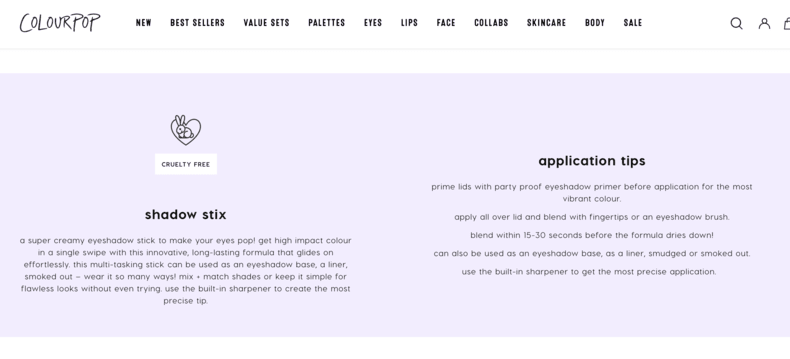 Color Pop Cosmetics Website