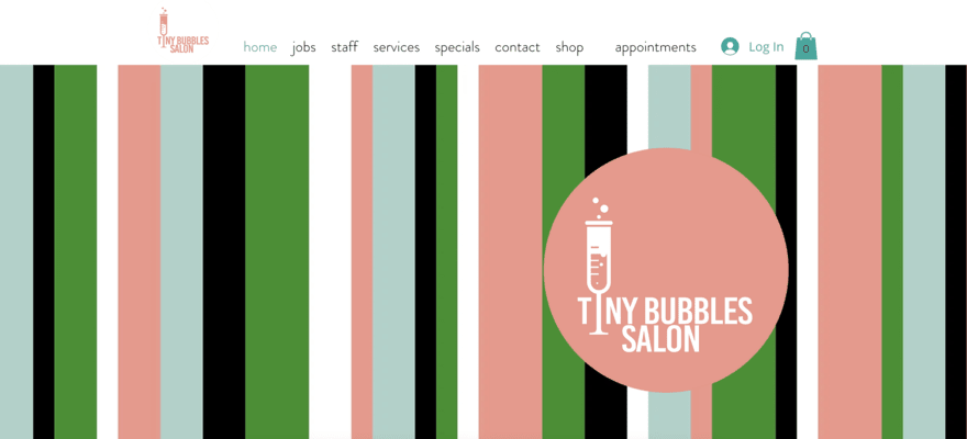 Tiny Bubbles Salon website