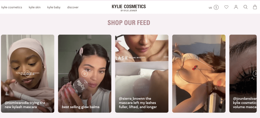 Kylie Cosmetics website