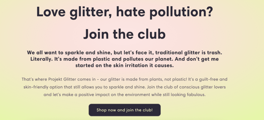 Projekt Glitter website