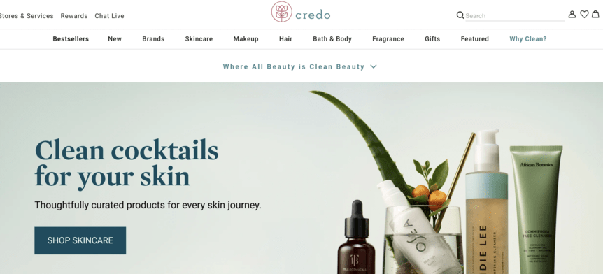 Credo Beauty website