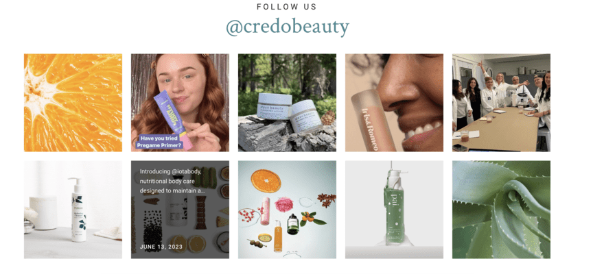 Credo Beauty website