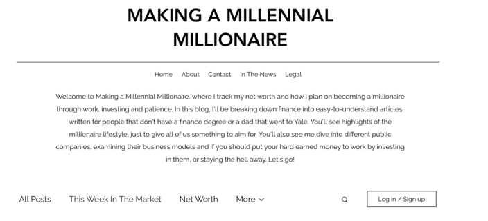 Making a millennial millionaire blog
