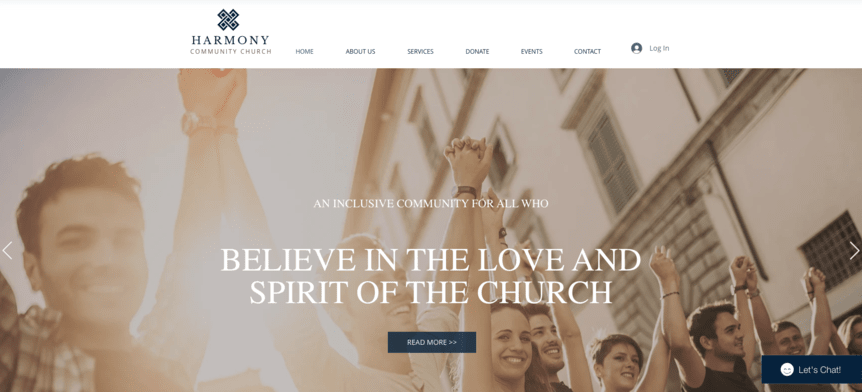 Harmony Community Church template homepage