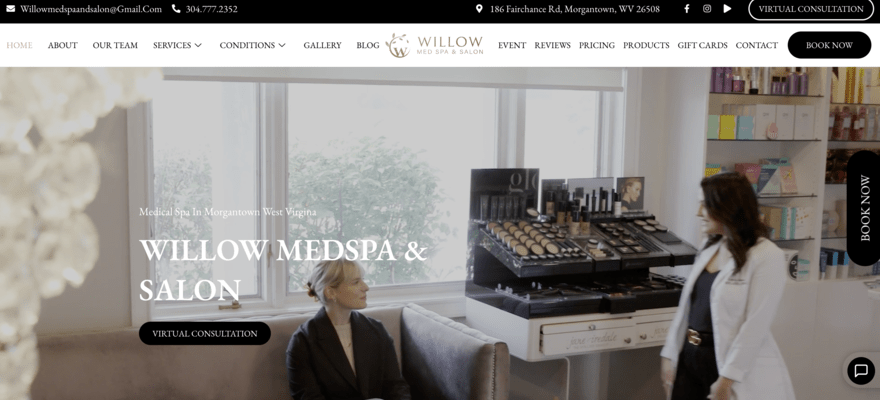 Willow Med Spa medspa website example