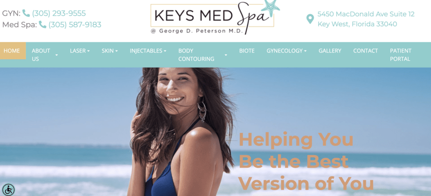 Keys Med Spa website example