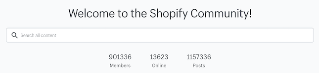 Shopify Community search bar
