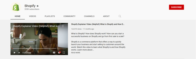 Shopify YouTube Channel