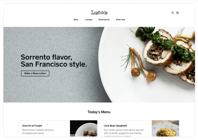 square restaurant store templates showing plated food
