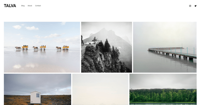 squarespace talva photography template