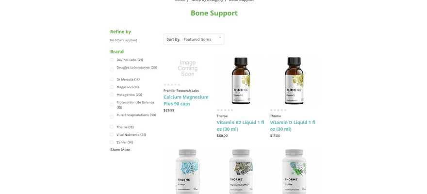 The Green Pharmacy shop page allows filtering by brand.