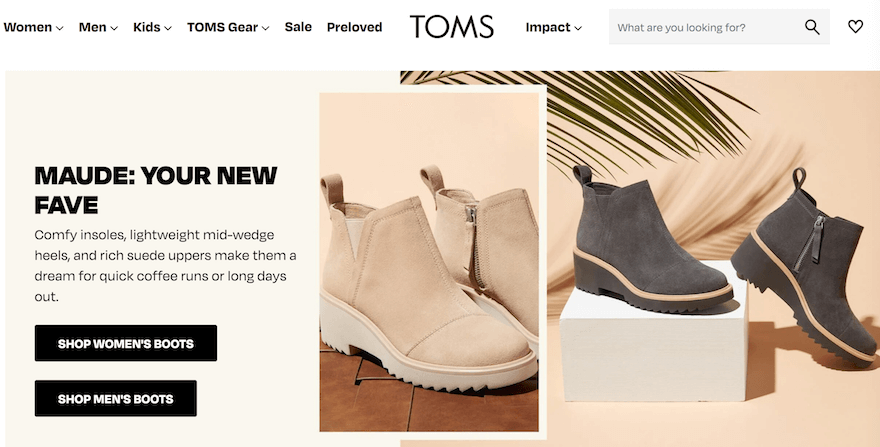 TOMS website screenshot