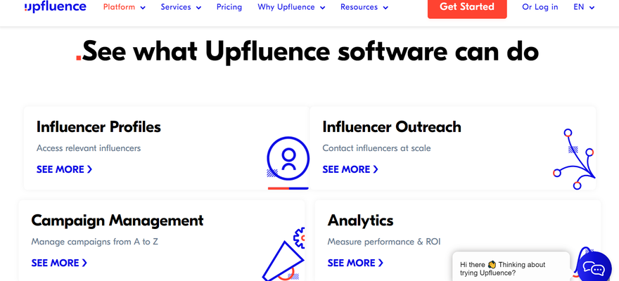 Upfluence influencer search tool