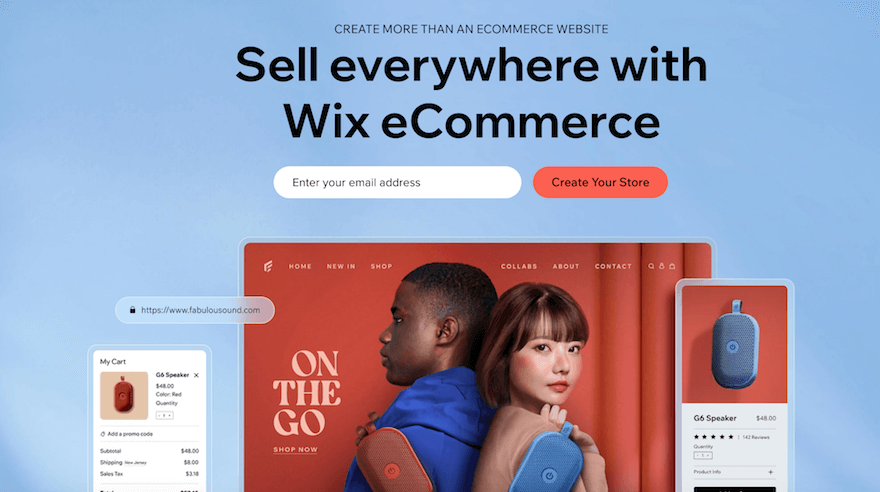 Wix eCommerce website