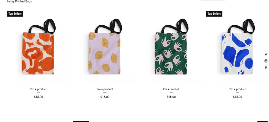 wix templates tote online store home