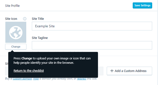 wordpress.com popup hint example