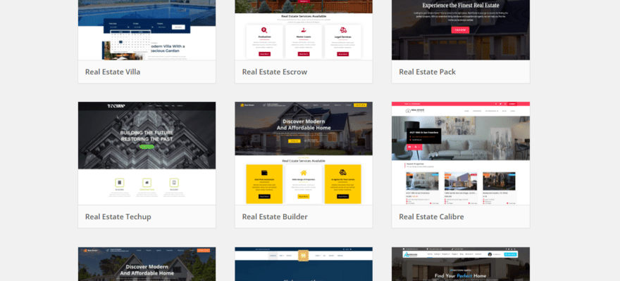 Library of real estate themes built by WordPress.org